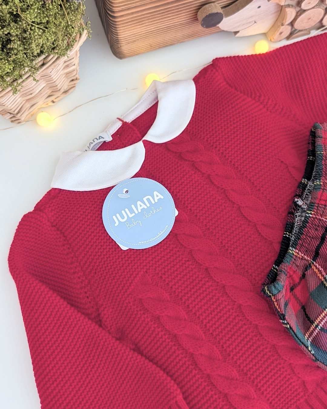Conjunto Pantalón Trenzas Rojo - Colección Baya Juliana
