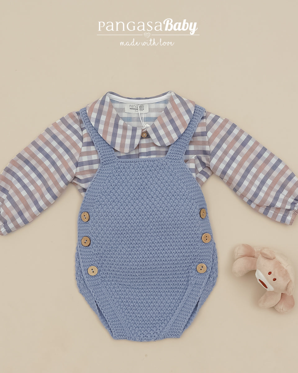 Conjunto Peto Orquídea Cuadros - Pangasa Baby