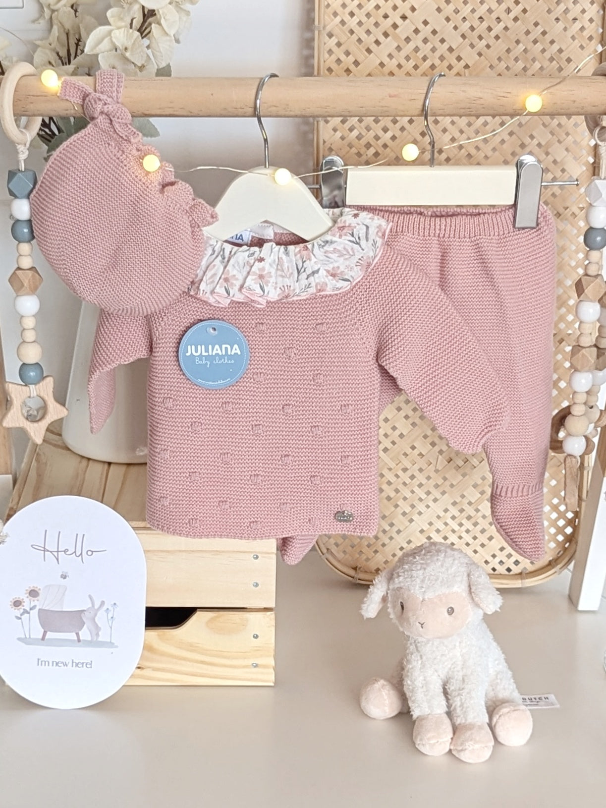 Conjunto Polaina Bodoques Rosa Empolvado - Colección Arte de Juliana