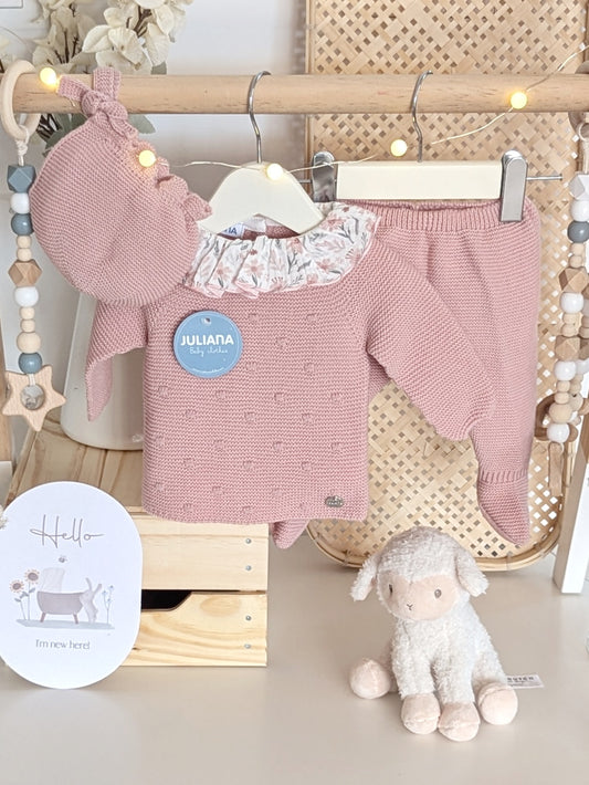 Conjunto Polaina Bodoques Rosa Empolvado - Colección Arte de Juliana