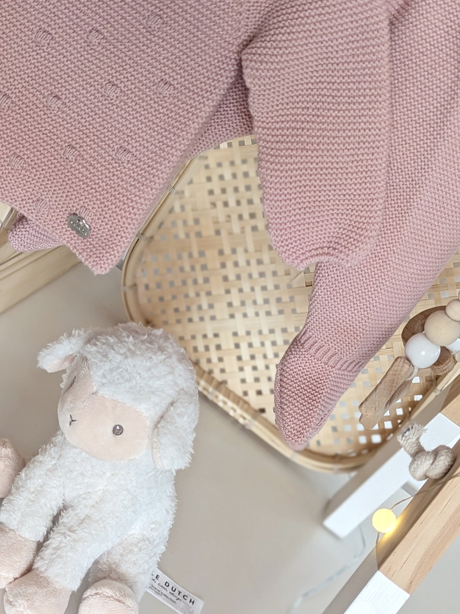 Conjunto Polaina Bodoques Rosa Empolvado - Colección Arte de Juliana