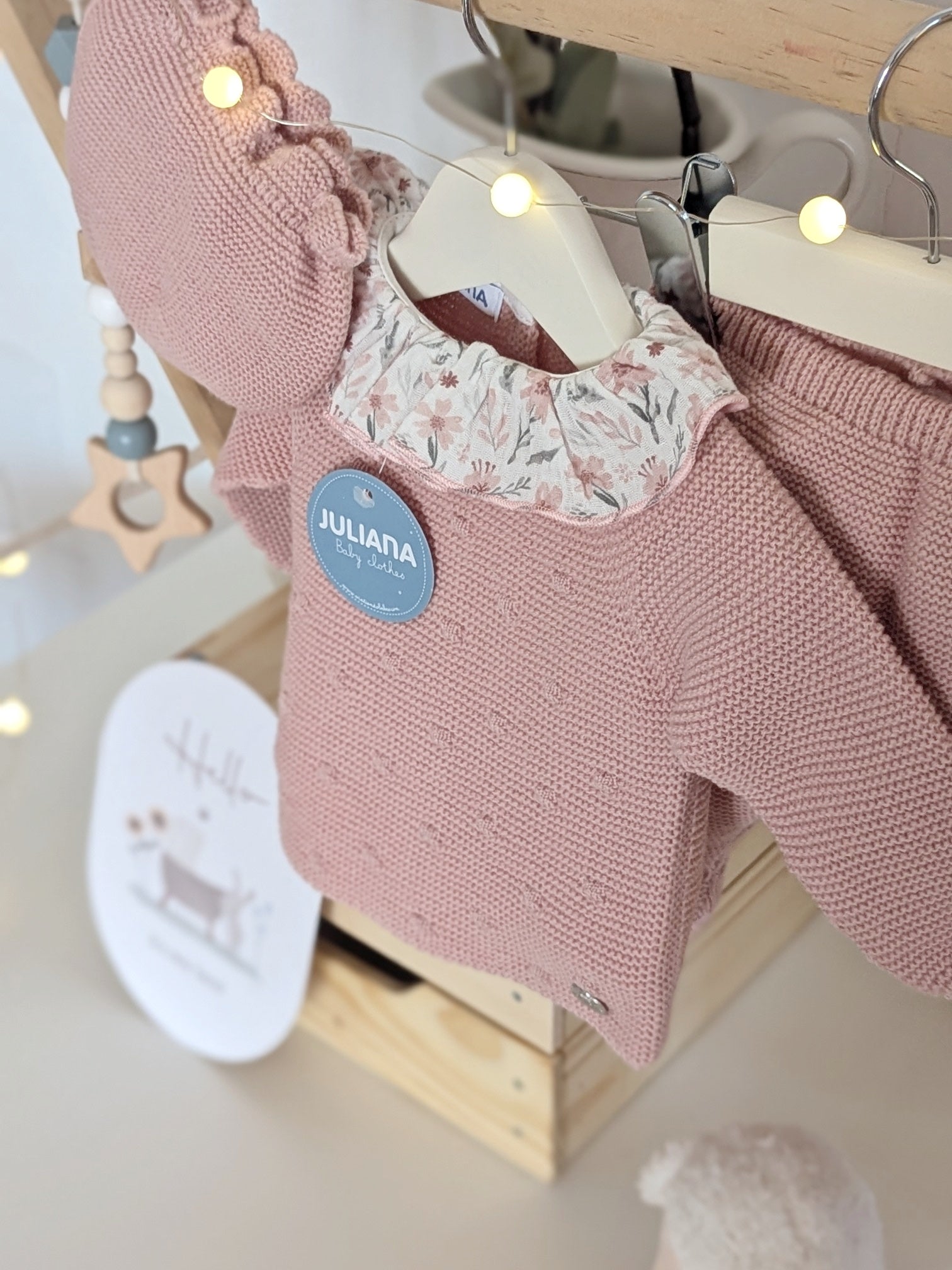 Conjunto Polaina Bodoques Rosa Empolvado - Colección Arte de Juliana