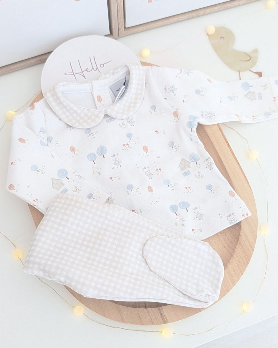 Conjunto Polaina Cuello Bebé Niño Granja- Babidu
