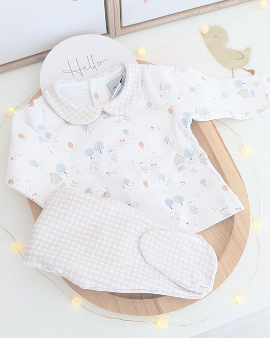 Conjunto Polaina Cuello Bebé Niño Granja- Babidu