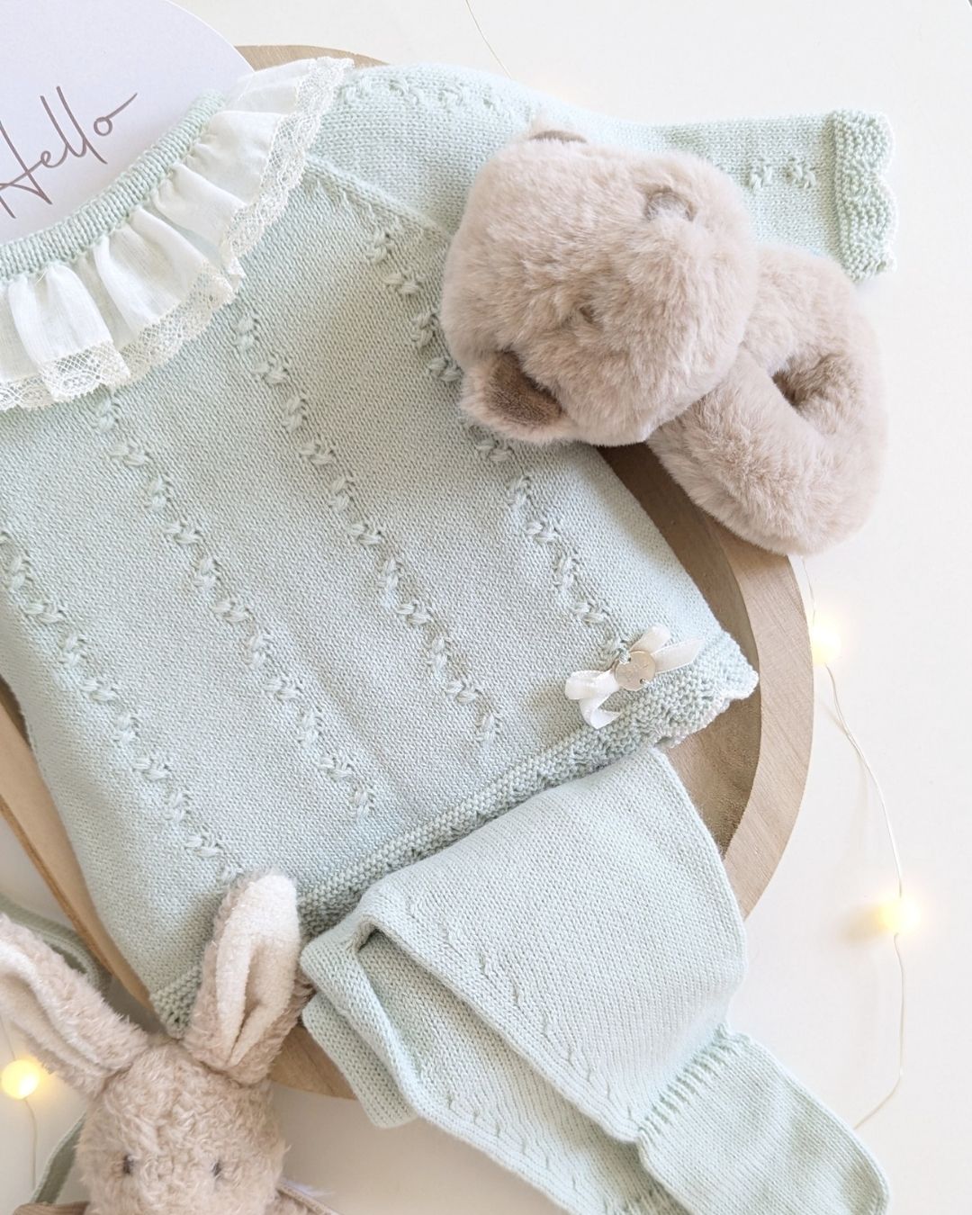 Conjunto Polaina Minino Verde Palo - Paz Rodriguez