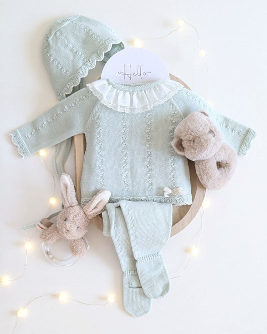 Conjunto Polaina Minino Verde Palo - Paz Rodriguez