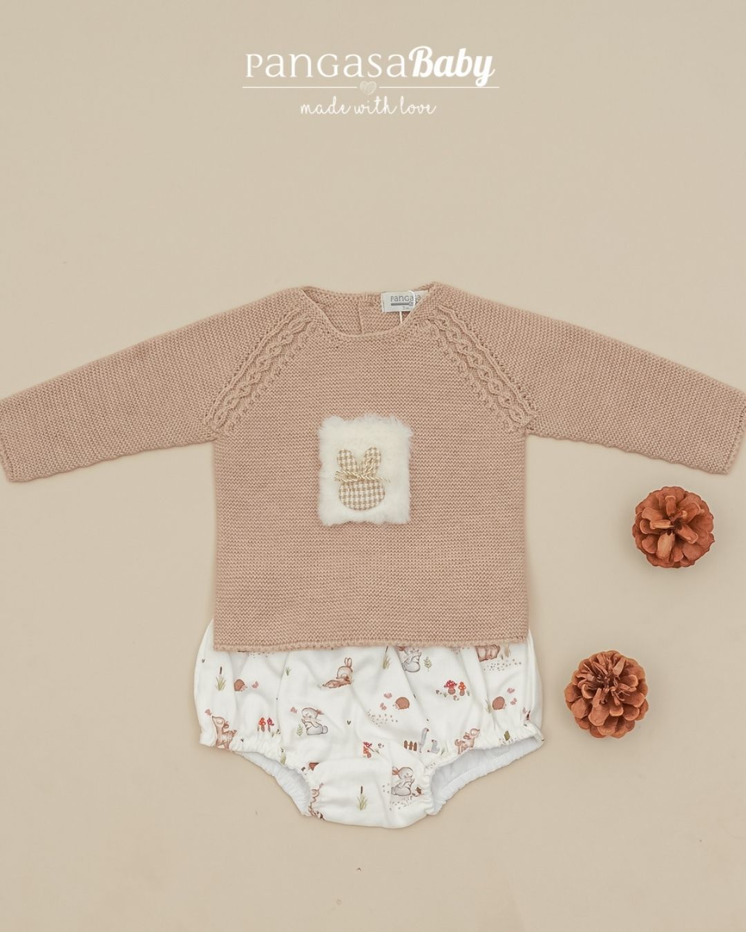 Conjunto Ranita Bambi & Conejo Arena 🦌 Petite Bambi - Pangasa Baby