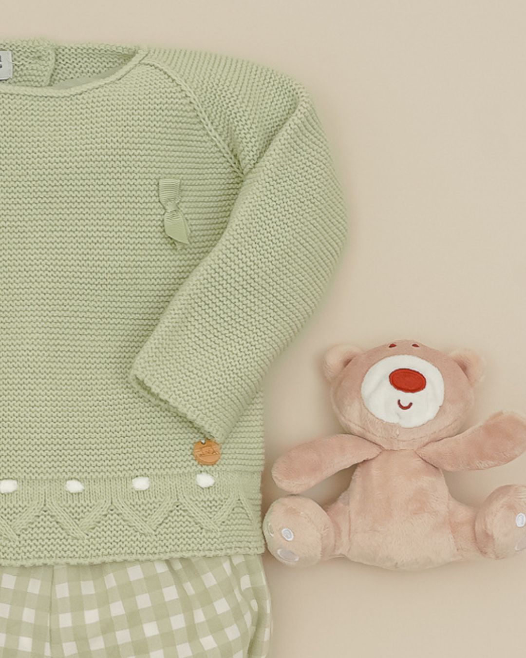 Conjunto Ranita Cuadros Verde Hoja 🍃 Baby Leaves - Pangasa Baby