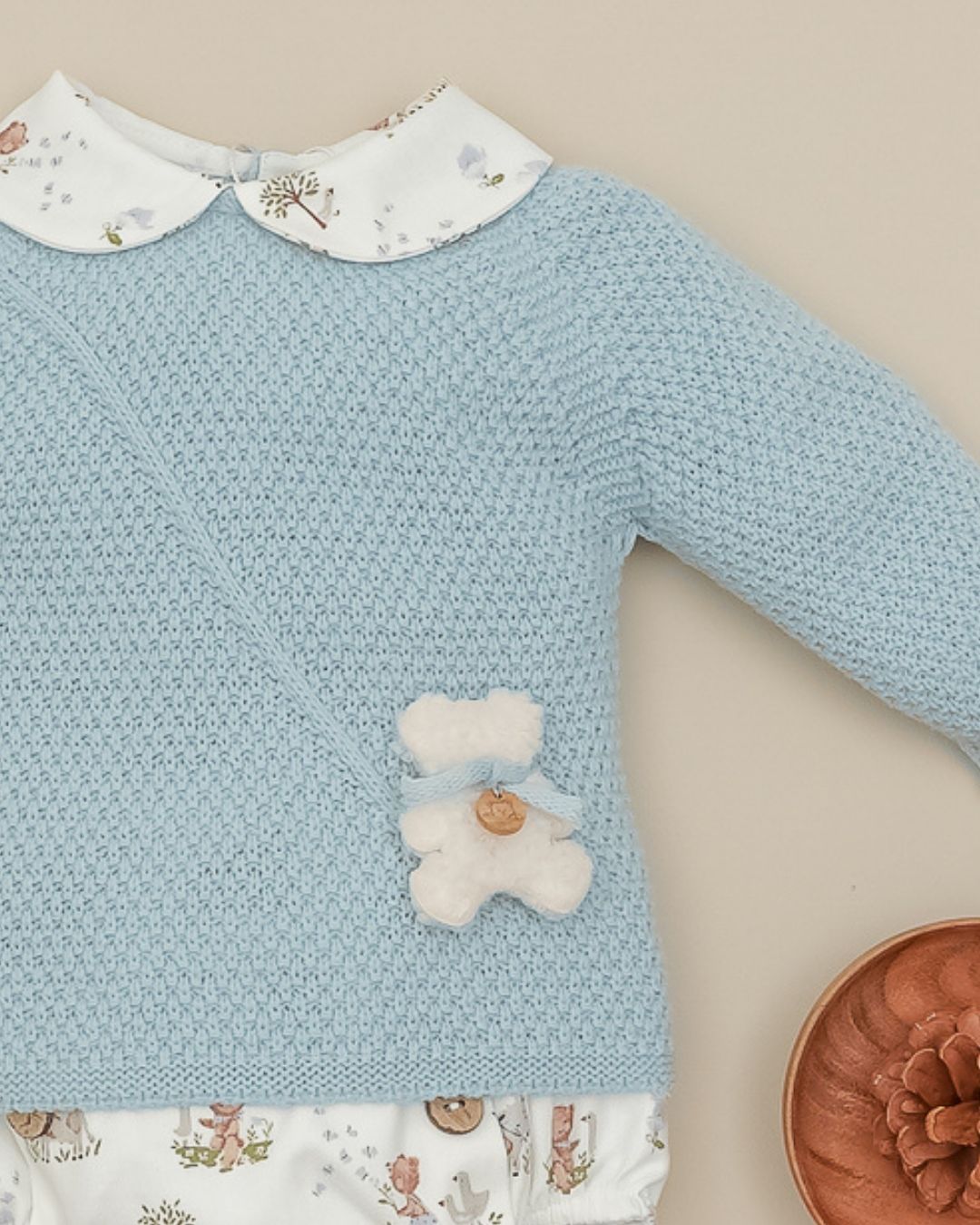 Conjunto Ranita Ositos Teddy Celeste Empolvado 🧸 Tiny Bear - Pangasa Baby