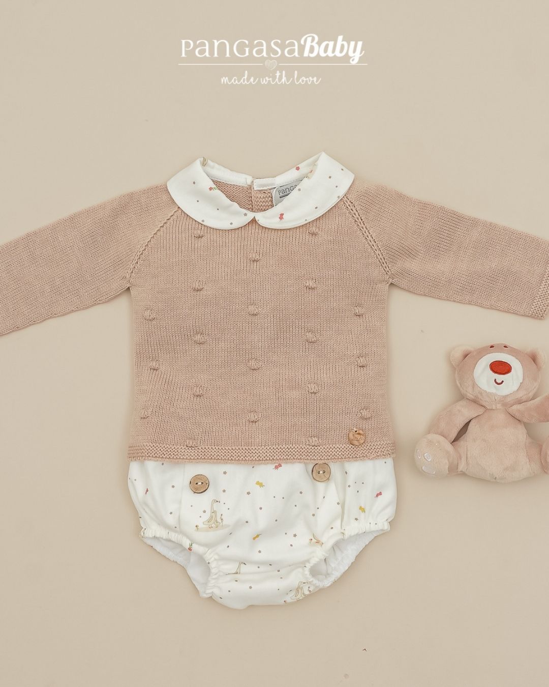 Conjunto Ranita Pato y Flores Arena 🦆 Petit Duck - Pangasa Baby