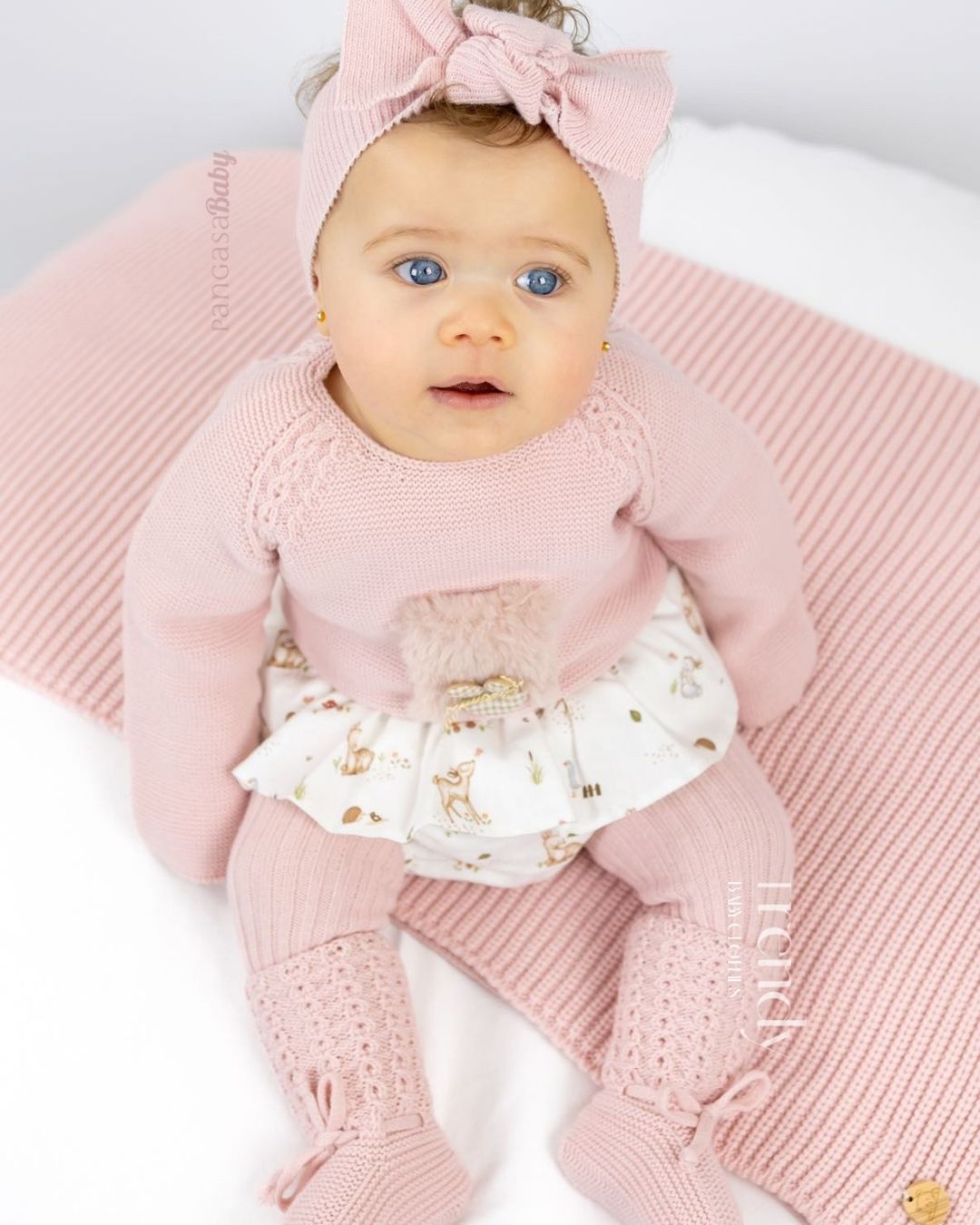 Conjunto bebe Braguita Bambi & Conejo Rosa Empolvado 🦌 Petite Bambi - Pangasa Baby