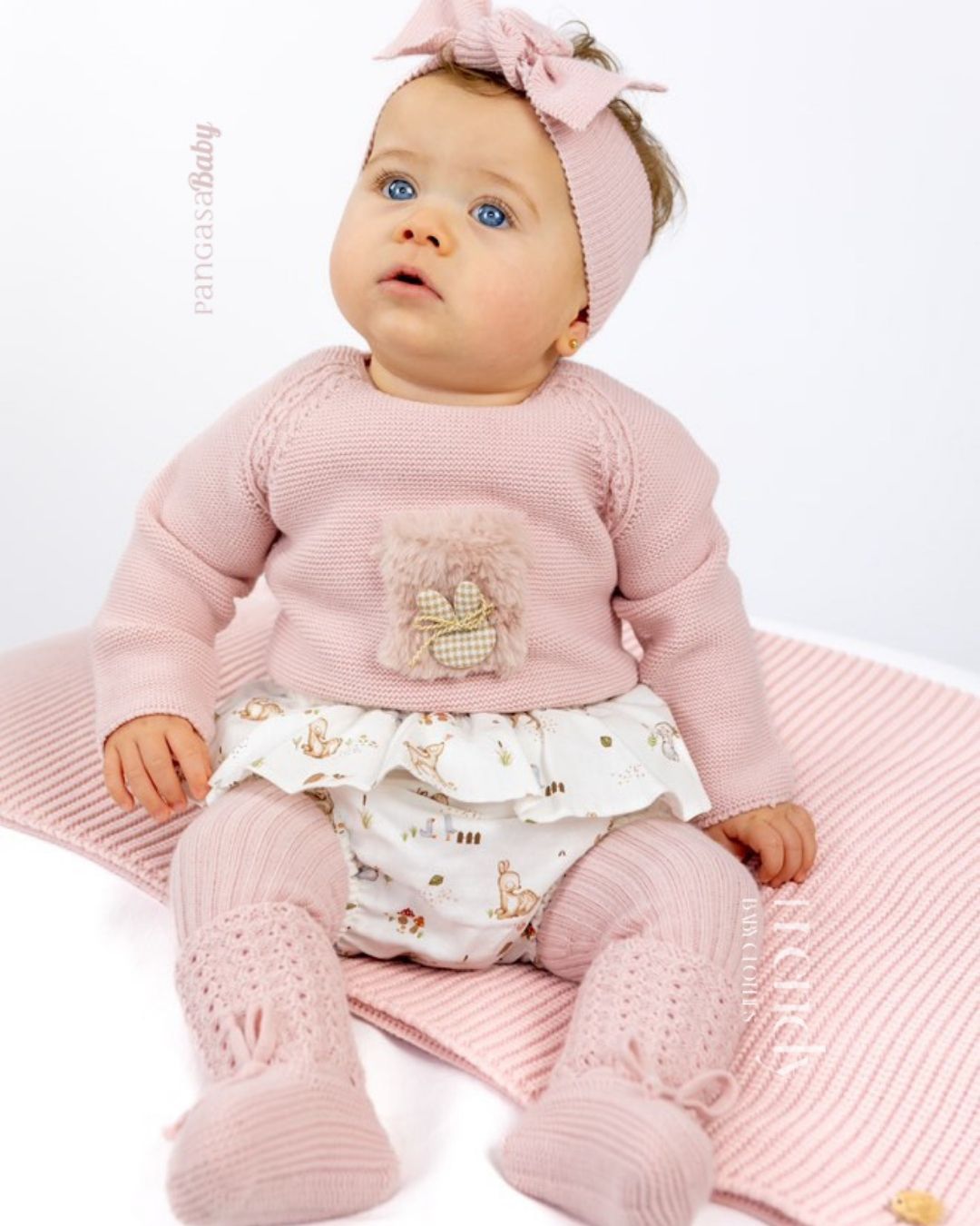 Conjunto bebe Braguita Bambi & Conejo Rosa Empolvado 🦌 Petite Bambi - Pangasa Baby