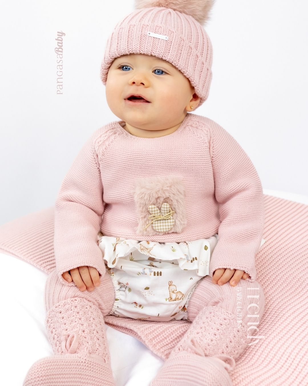 Conjunto bebe Braguita Bambi & Conejo Rosa Empolvado 🦌 Petite Bambi - Pangasa Baby