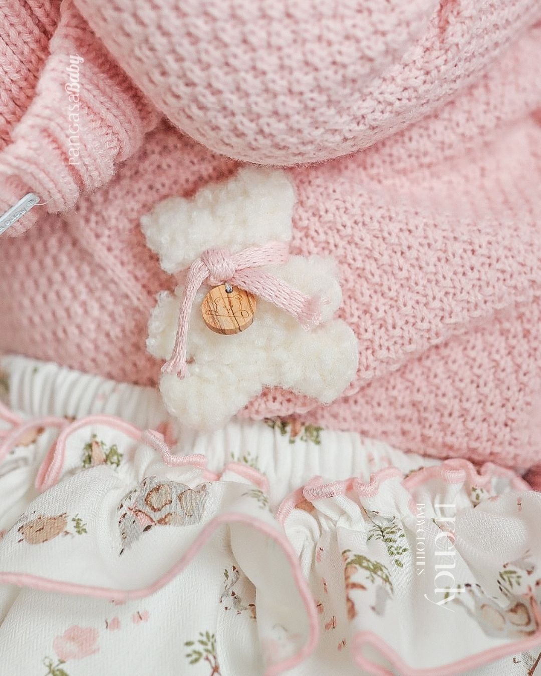Conjunto Braguita Teddy Rosa Empolvado 🧸 Ositos Tiny Bear - Pangasa Baby