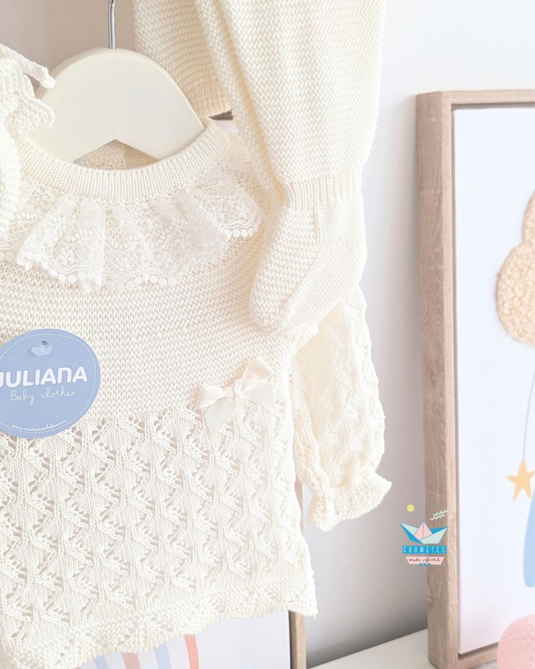 Conjunto bebé polaina Crudo 🤎 Colección Canela - Juliana