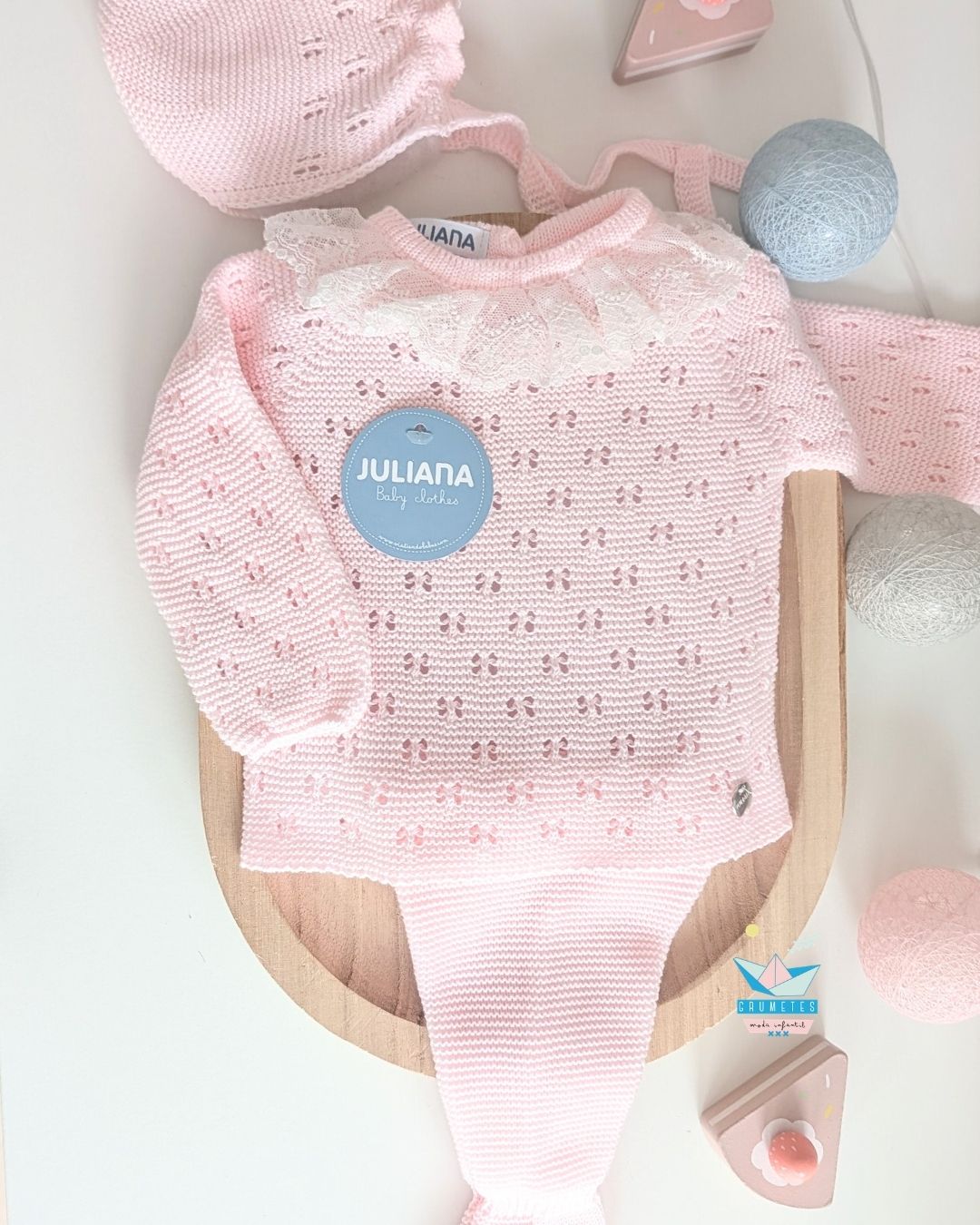 Conjunto bebé polaina Rosa Bebé 🍬 Colección Caramelo - Juliana