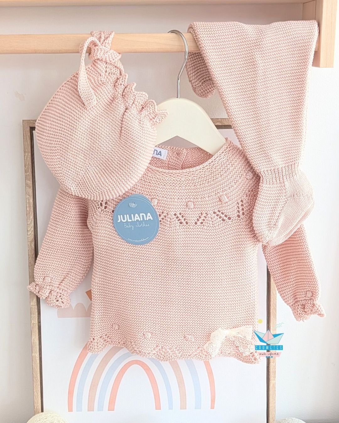 Conjunto bebé polaina Rosa Palo 🍂 Colección Avellana - Juliana