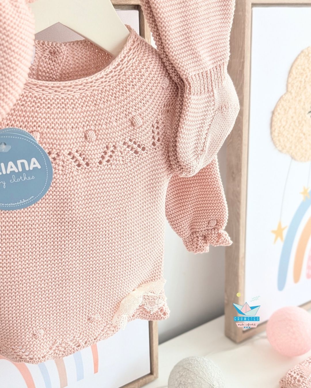 Conjunto bebé polaina Rosa Palo 🍂 Colección Avellana - Juliana
