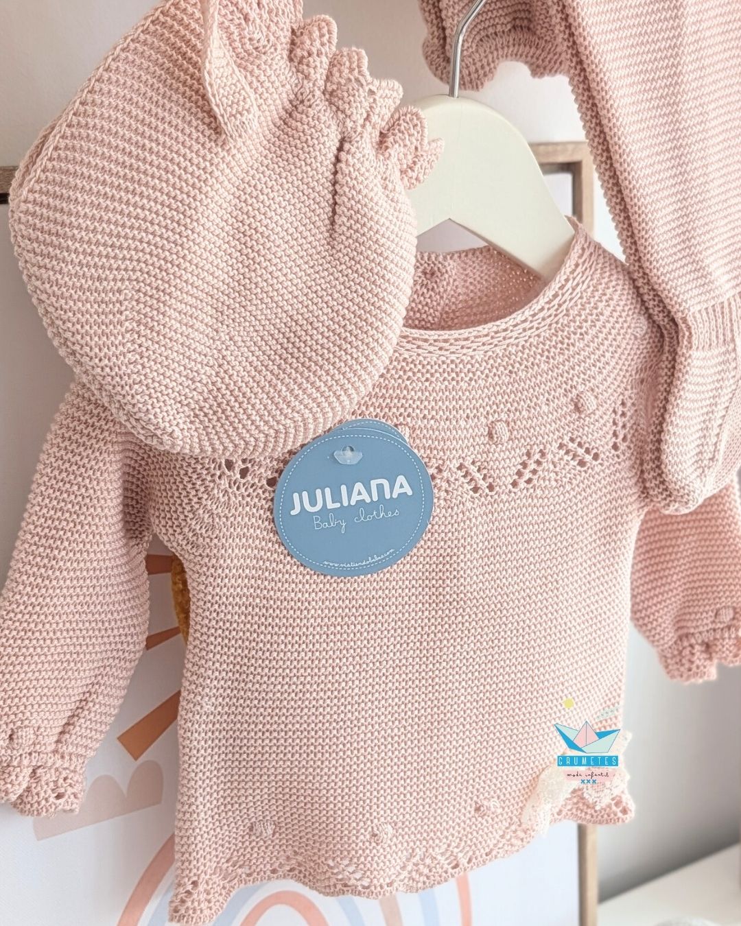 Conjunto bebé polaina Rosa Palo 🍂 Colección Avellana - Juliana