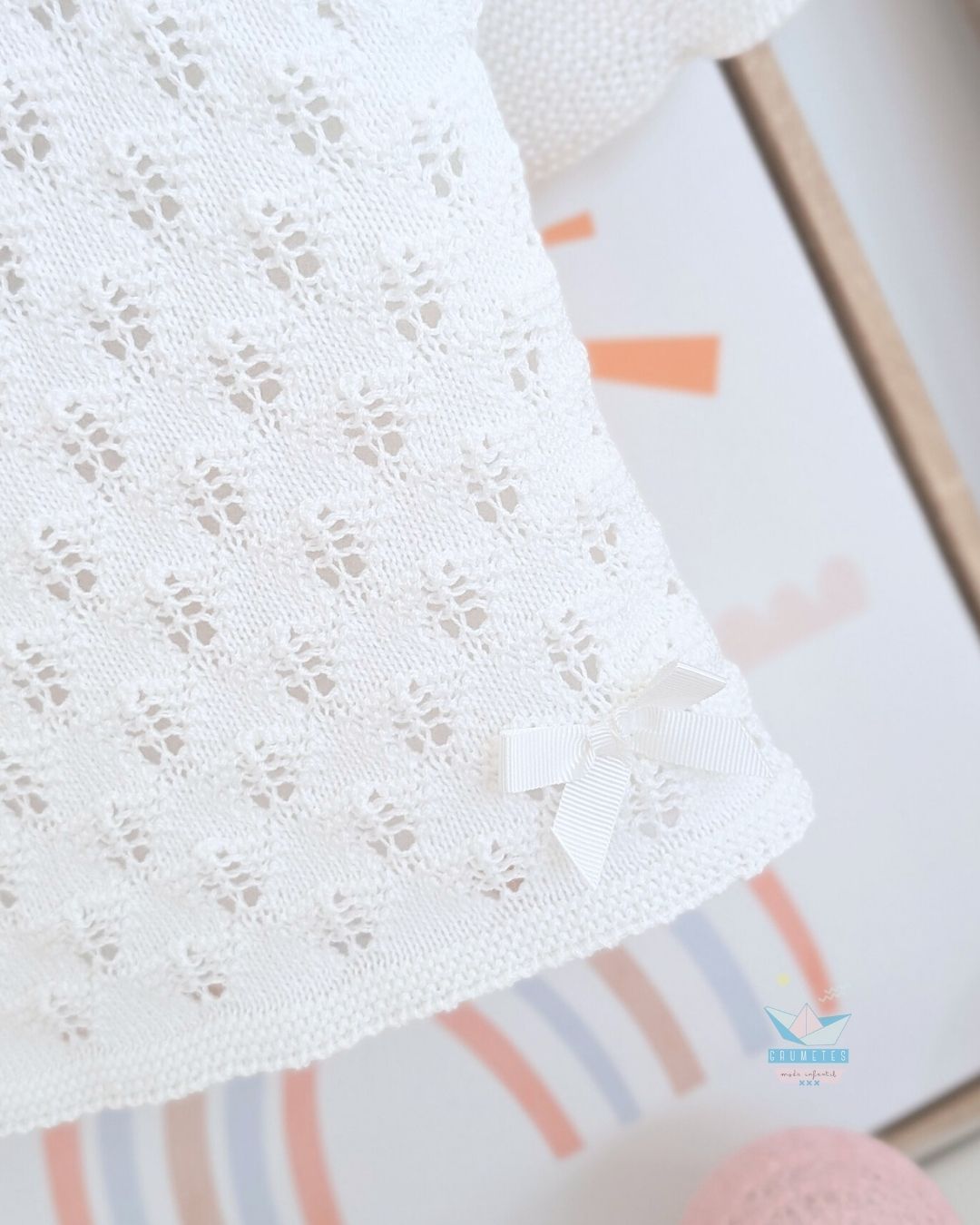 Conjunto bebé braga Blanco 🟣 Colección Ciruela - Juliana