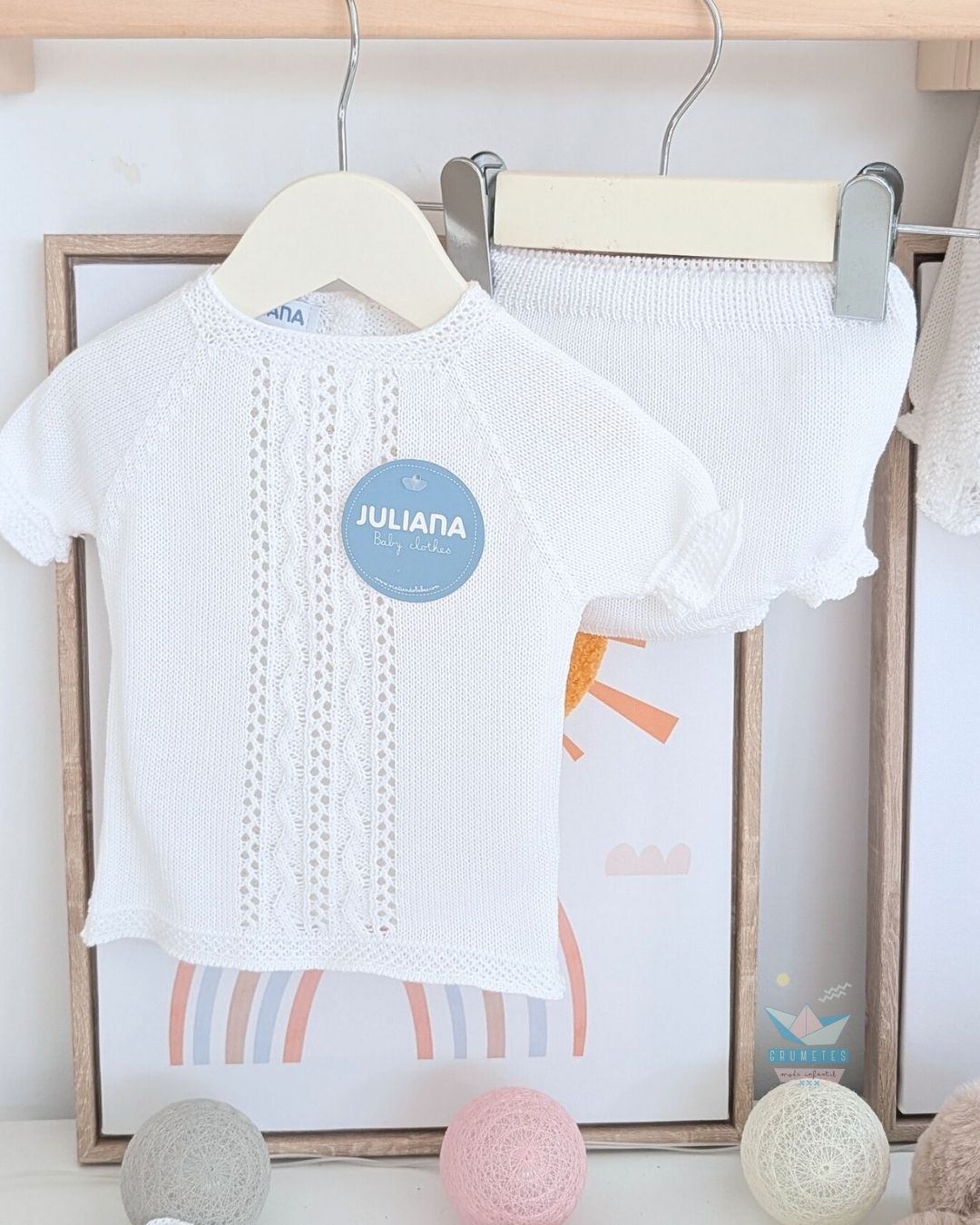 Conjunto bebé braga Blanco🥝 Colección Kiwi - Juliana