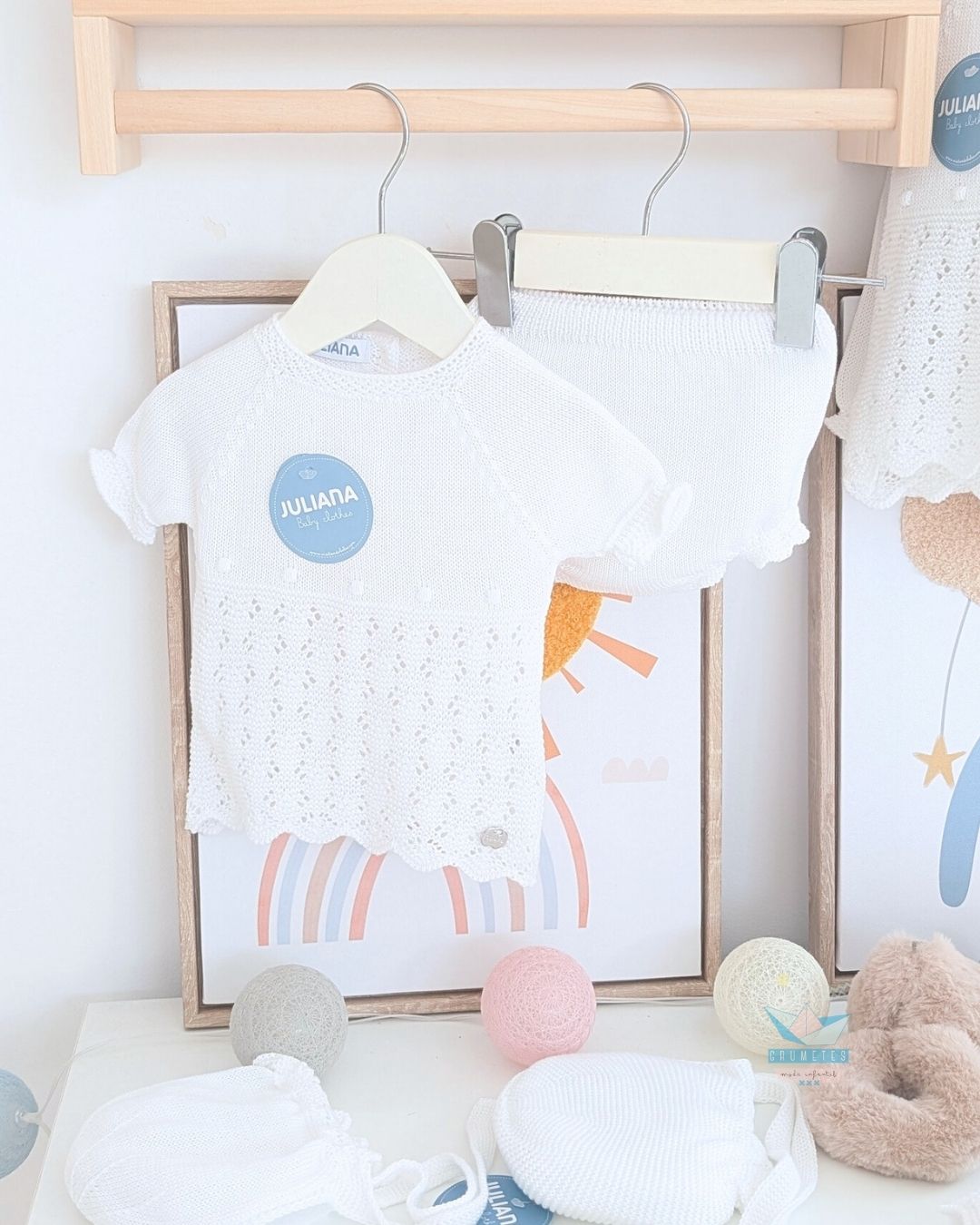 Conjunto bebé braga Blanco 🍋 Colección Limón - Juliana