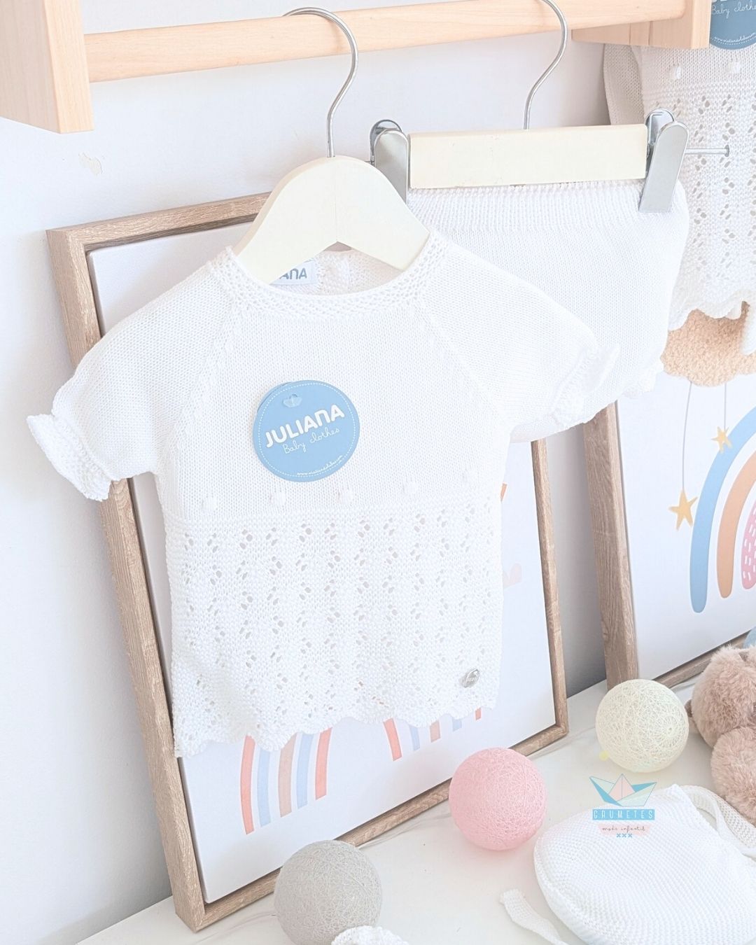 Conjunto bebé braga Blanco 🍋 Colección Limón - Juliana