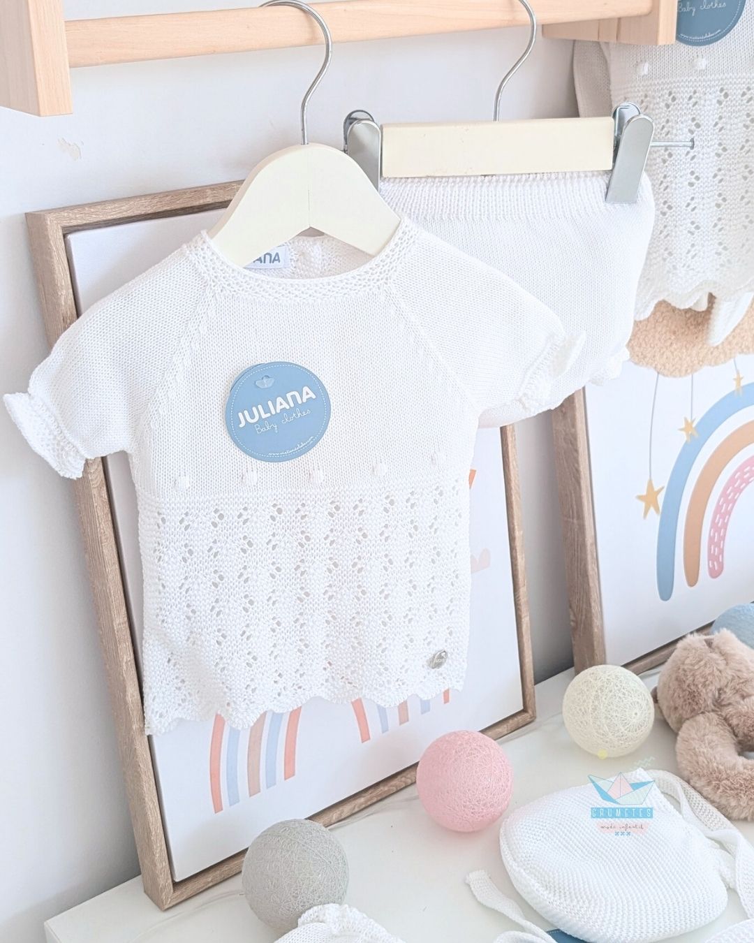 Conjunto bebé braga Blanco 🍋 Colección Limón - Juliana