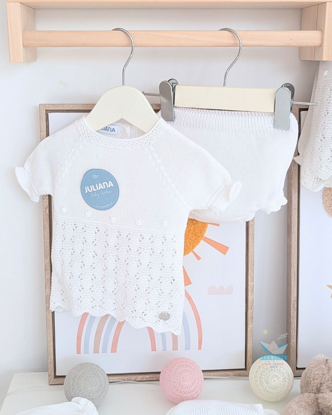 Conjunto bebé braga Blanco 🍋 Colección Limón - Juliana