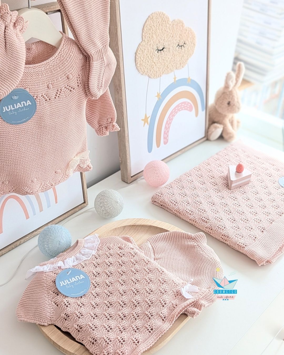 Conjunto bebé braga Rosa Palo 🟣 Colección Ciruela - Juliana