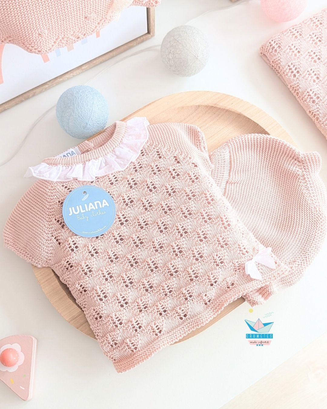 Conjunto bebé braga Rosa Palo 🟣 Colección Ciruela - Juliana
