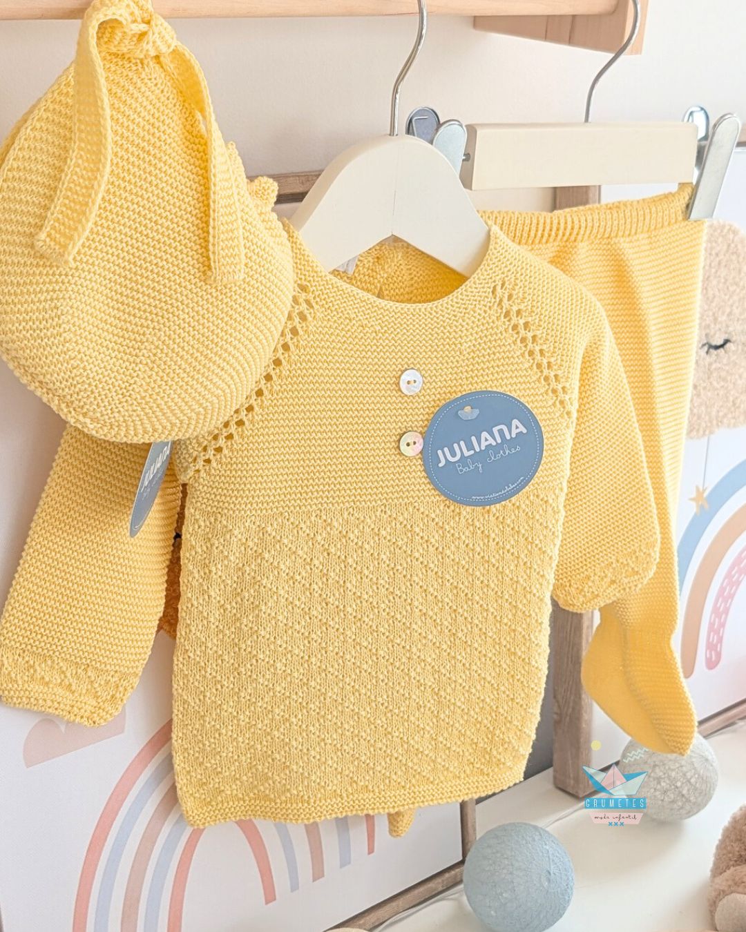 Conjunto bebé polaina Amarillo🍧Colección Helado - Juliana