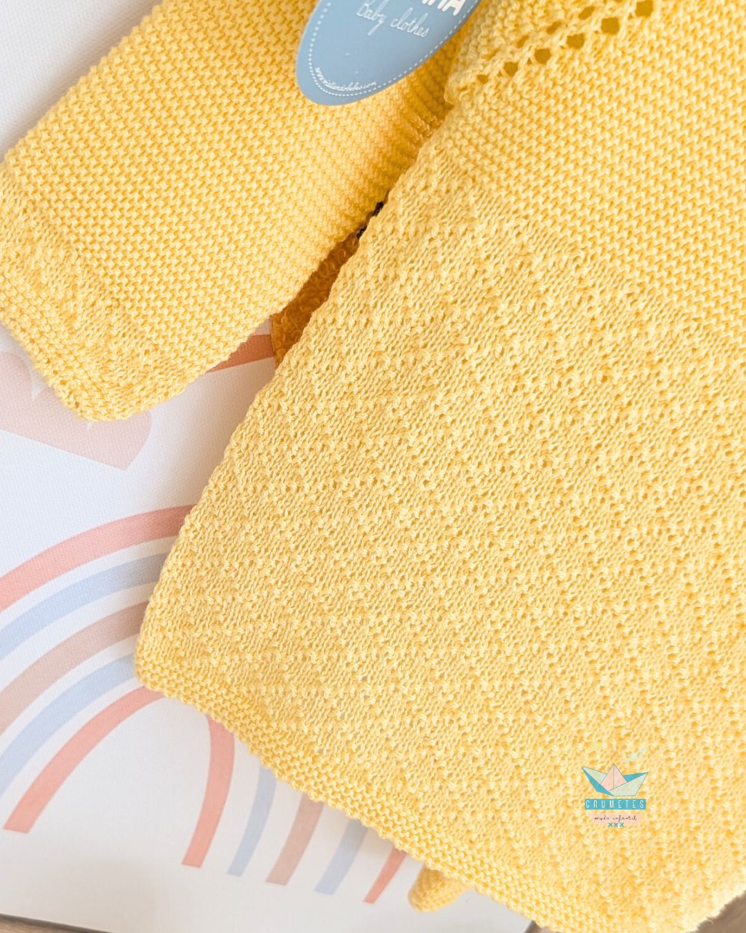 Conjunto bebé polaina Amarillo🍧Colección Helado - Juliana
