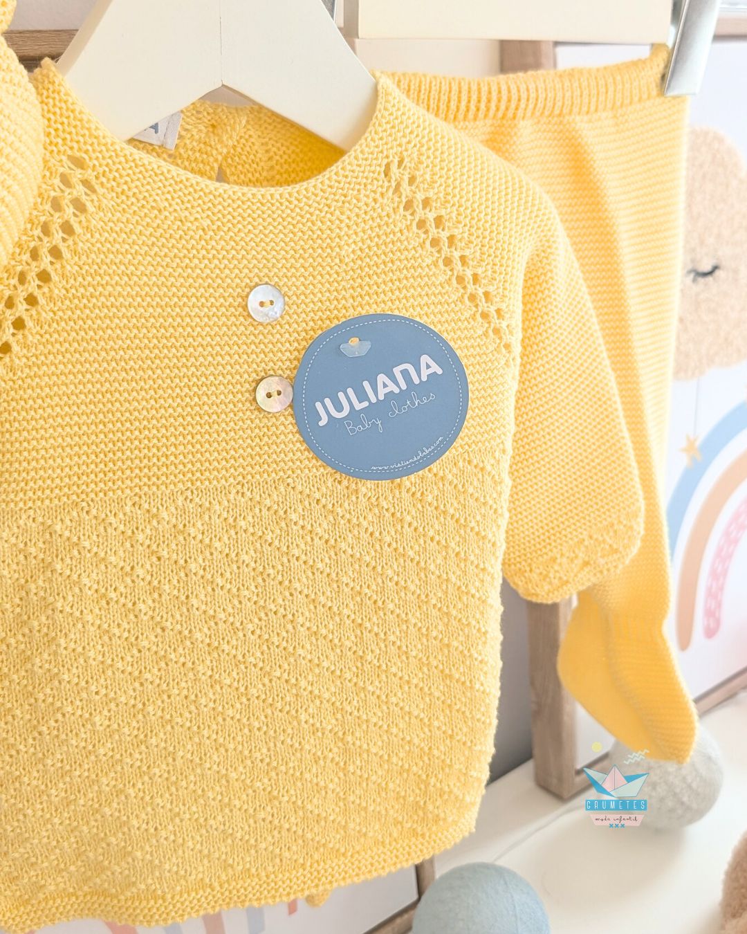 Conjunto bebé polaina Amarillo🍧Colección Helado - Juliana