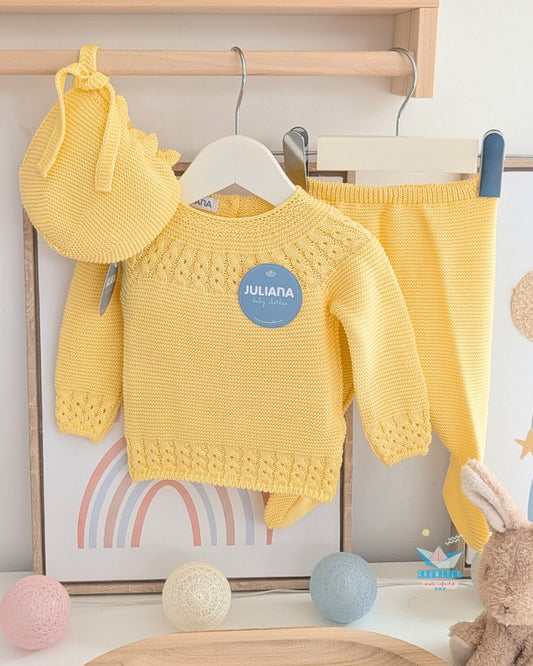 Conjunto bebé polaina Amarillo🌷 Colección Tulipán - Juliana