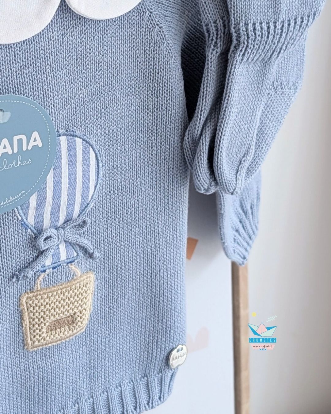 Conjunto bebé polaina Azul Cielo 🍑 Colección Melocotón - Juliana