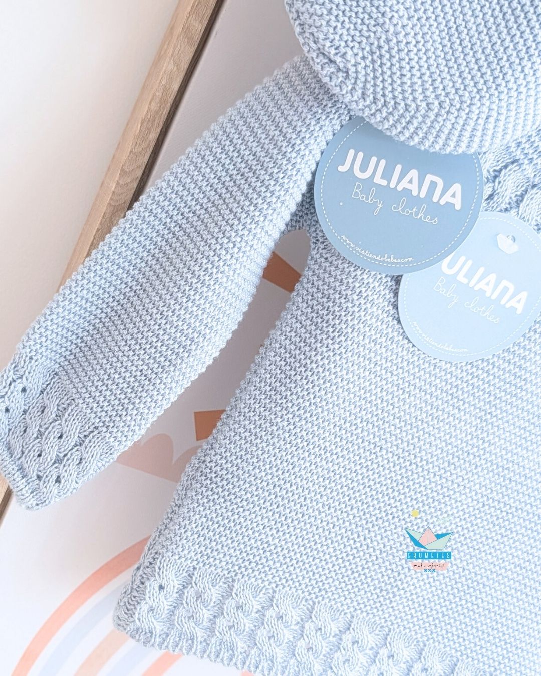Conjunto bebé polaina Azul Pastel🌷 Colección Tulipán - Juliana