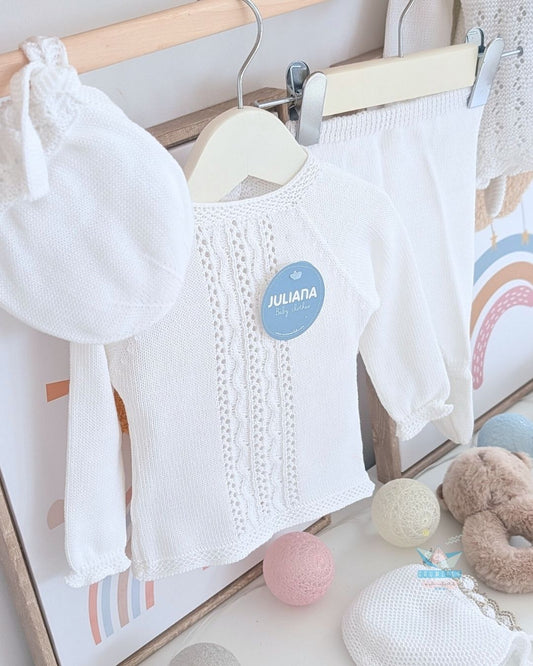 Conjunto bebé polaina Blanco 🥝 Colección Kiwi  - Juliana