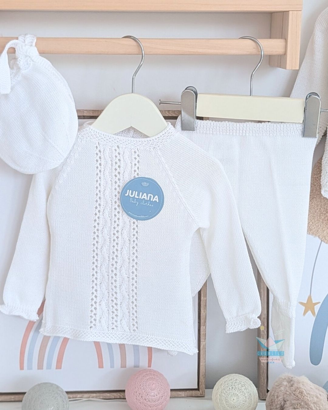 Conjunto bebé polaina Blanco 🥝 Colección Kiwi  - Juliana