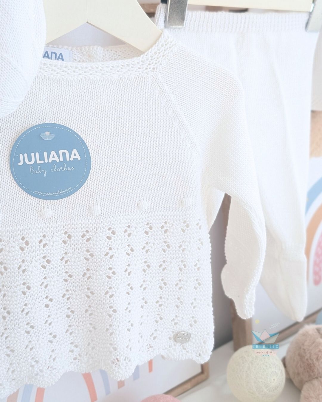 Conjunto bebé polaina Blanco 🍋 Colección Limón - Juliana