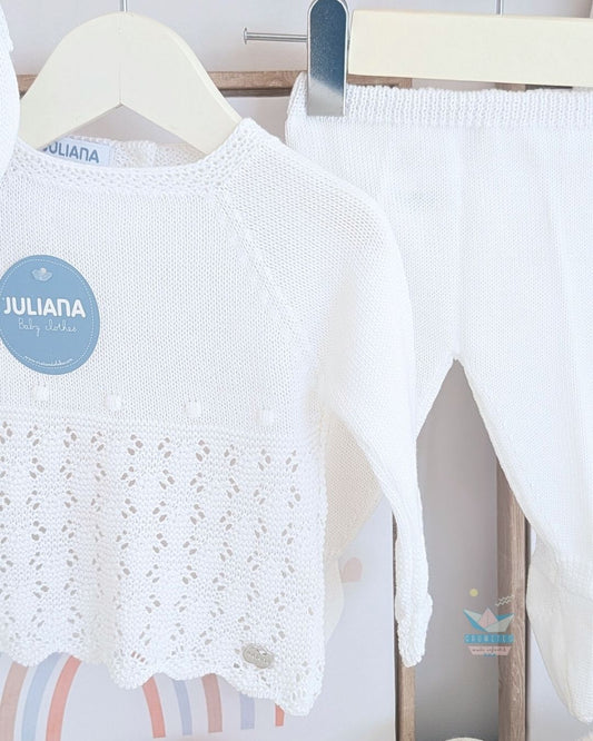 Conjunto bebé polaina Blanco 🍋 Colección Limón - Juliana