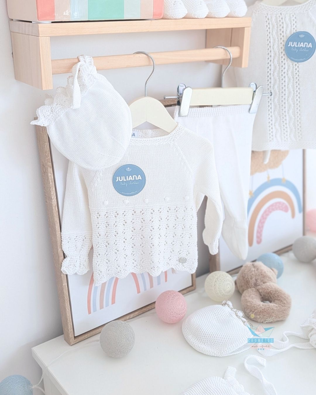 Conjunto bebé polaina Blanco 🍋 Colección Limón - Juliana