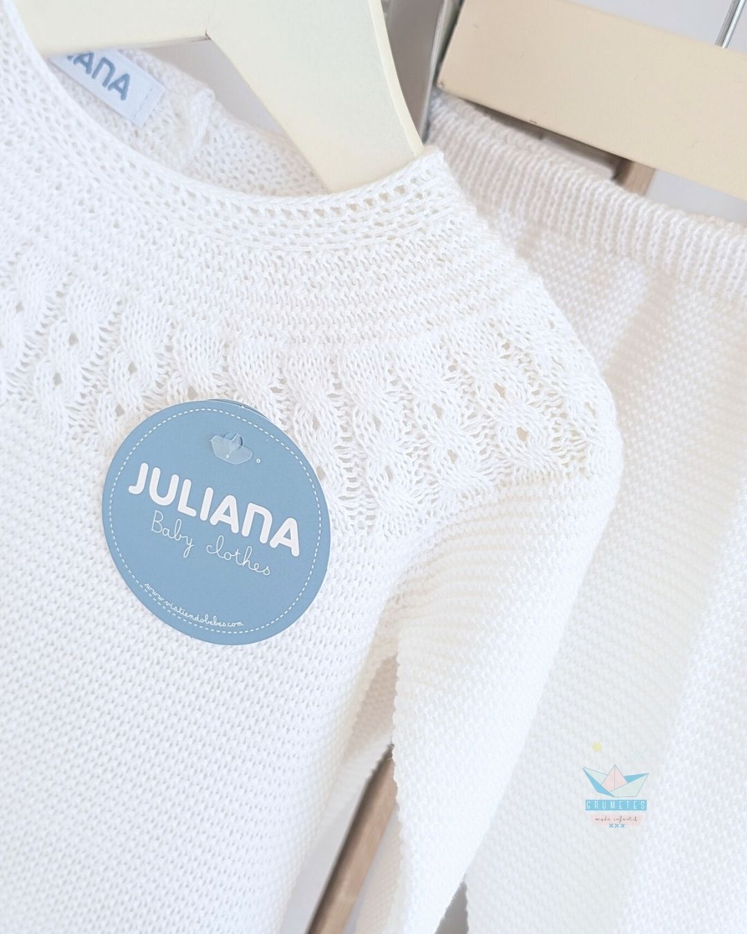 Conjunto bebé polaina Blanco 🌷 Colección Tulipán - Juliana