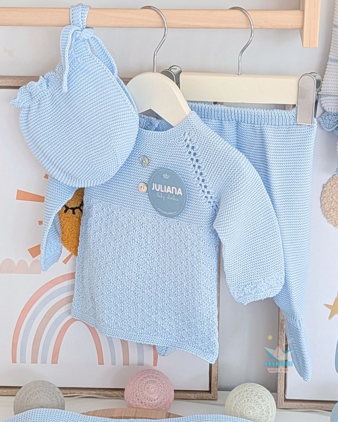 Conjunto bebé polaina Celeste  🍧Colección Helado - Juliana
