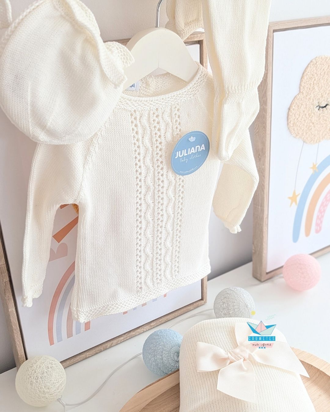 Conjunto bebé polaina Crudo 🥝 Colección Kiwi - Juliana