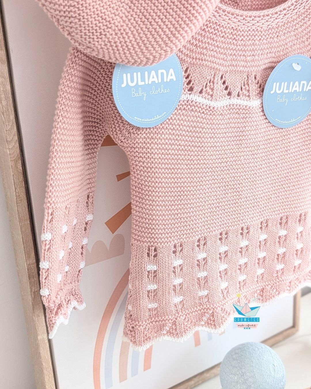 Conjunto bebé polaina MaquillajeBlanco 🍊 Colección Mandarina - Juliana