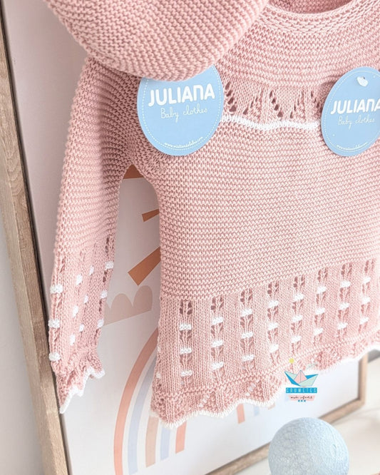 Conjunto bebé polaina MaquillajeBlanco 🍊 Colección Mandarina - Juliana