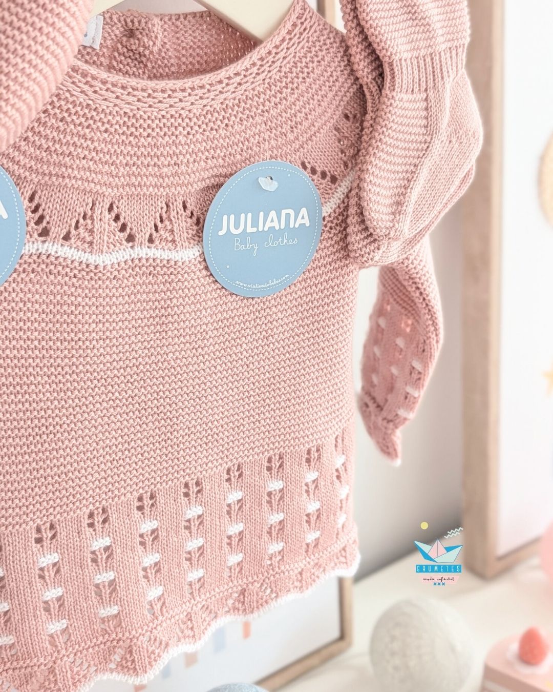 Conjunto bebé polaina Maquillaje/Blanco 🍊 Colección Mandarina - Juliana