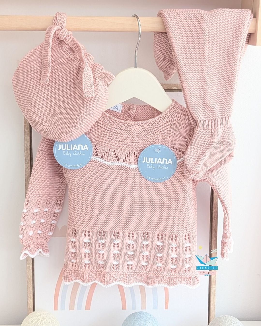 Conjunto bebé polaina MaquillajeBlanco 🍊 Colección Mandarina - Juliana