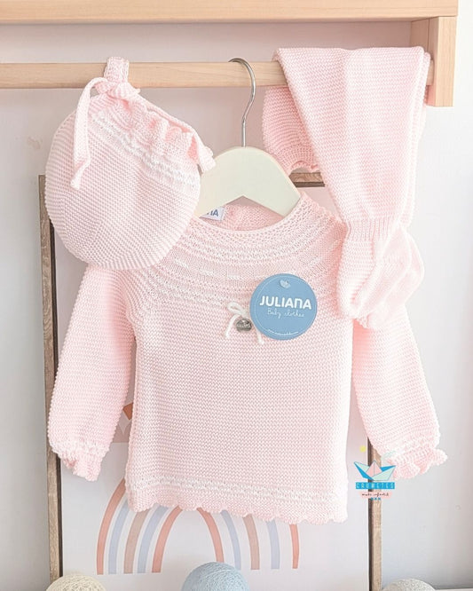 Conjunto bebé polaina RosaBlanco 🍯 Colección Miel - Juliana